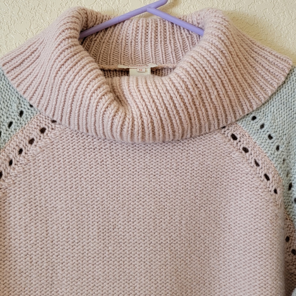 Sundance Turtleneck Sweater Color Block Wool Blen… - image 3